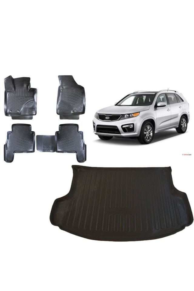 Kia Sorento R 2012 Model 3D Bagaj Havuzu+3D Havuzlu Araca Özel Paspas Takımı