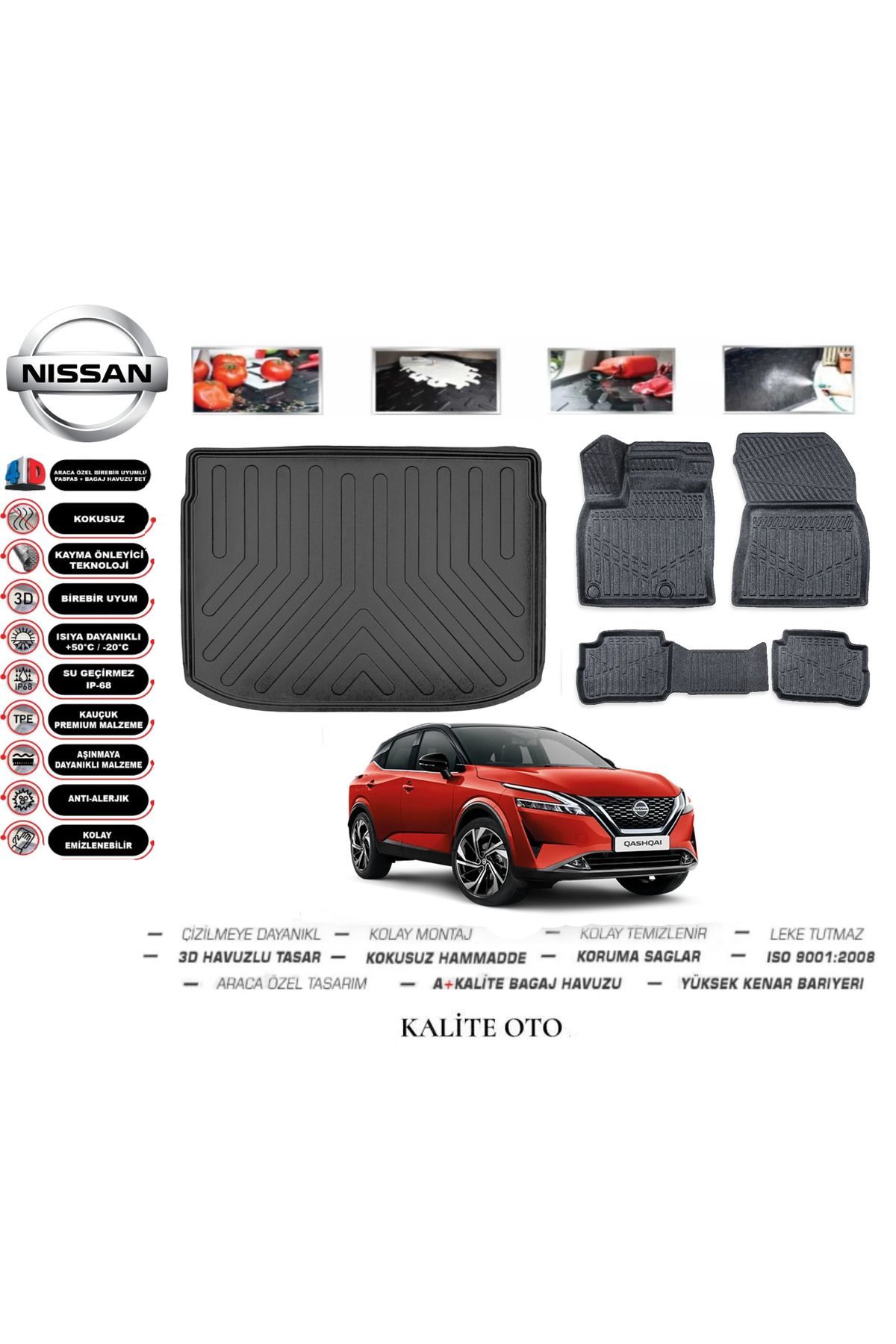 Nissan Qashqai e-Power 2023 Model 3D Bagaj Havuzu+4D Havuzlu Paspas Setii