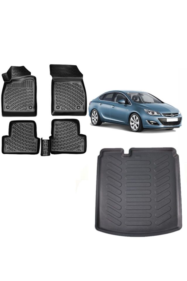 Opel Astra J Sedan 2014 Model 3D Bagaj Havuzu+3D Havuzlu Araca Özel Paspas Takımı