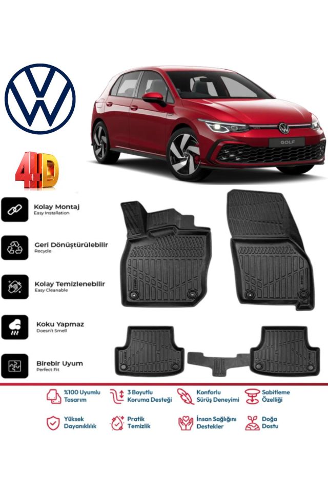 Volkswagen Golf 8 Otomatik 2020 Model 4D Havuzlu Paspas