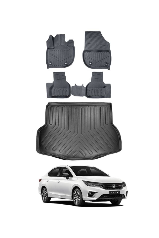 Honda City 2024 Model Bagaj Havuzu Araca Özel Siyah Paspas Takımı