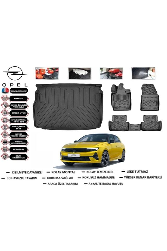 Opel Astra L 2024 Model Üst Bagaj Havuzu Araca Özel Paspas Takımı Flex