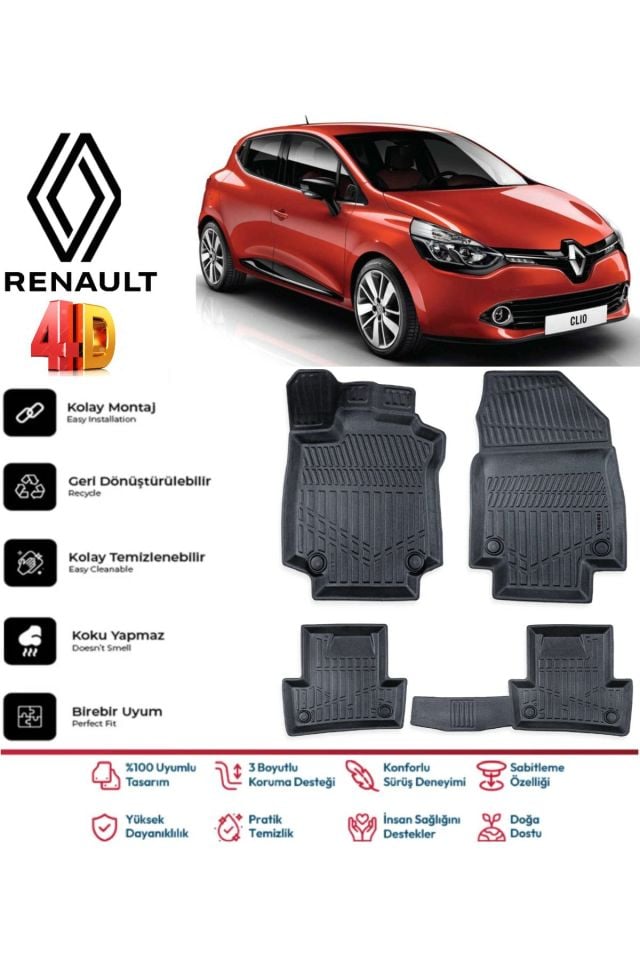 Renault Clio 4 2018 Model 4D Havuzlu Paspas