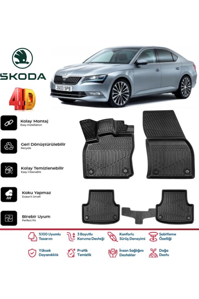 Skoda SuperB 2023 Model 4D Havuzlu Paspas