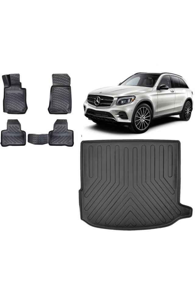 Mercedes GLC Coupe 2016 Model 3D Bagaj Havuzu+3D Havuzlu Araca Özel Paspas Takımı