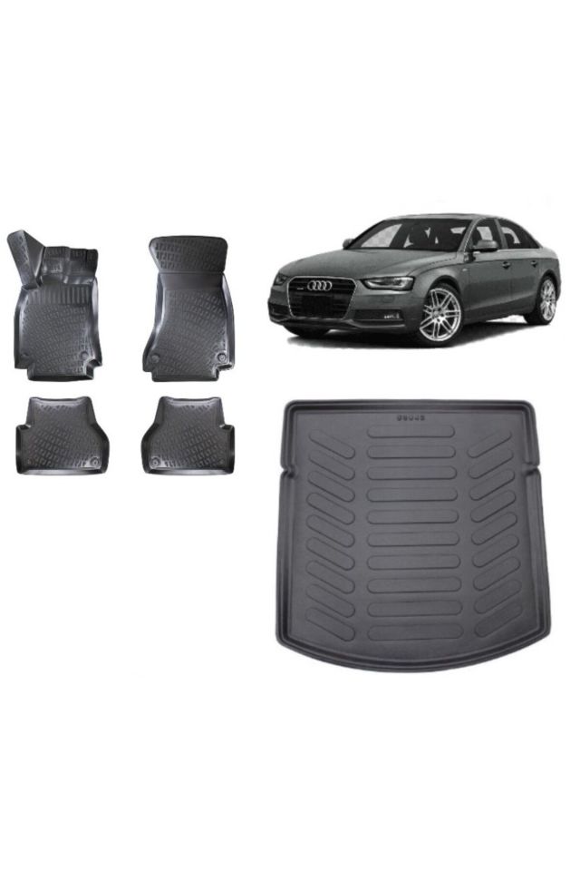 Audi A4 B8 Sedan 2010 Model 3D Bagaj Havuzu+3D Havuzlu Araca Özel Paspas Takımı