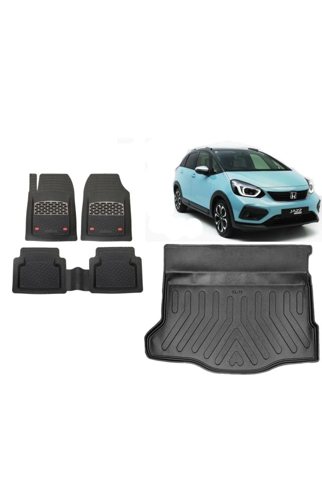 Honda Jazz Crosstar 2020 Model 3D Bagaj Havuzu+3D Havuzlu Safirr Gri Kromlu Paspas