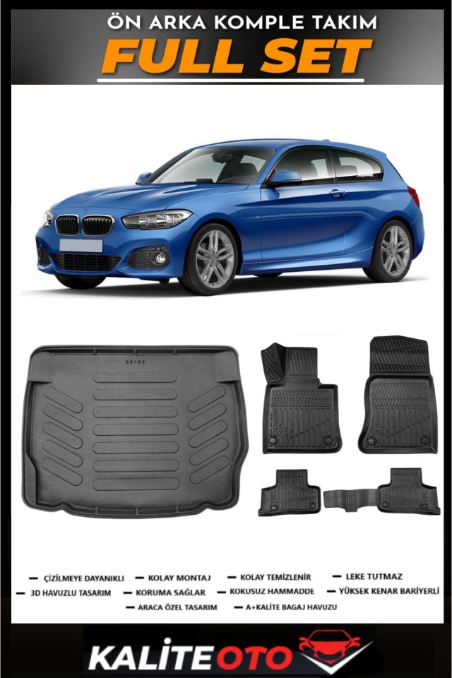 Bmw F20-F21 Uyumlu 2011-2019 Bagaj Havuzu+4.5D Havuzlu Paspas Seti