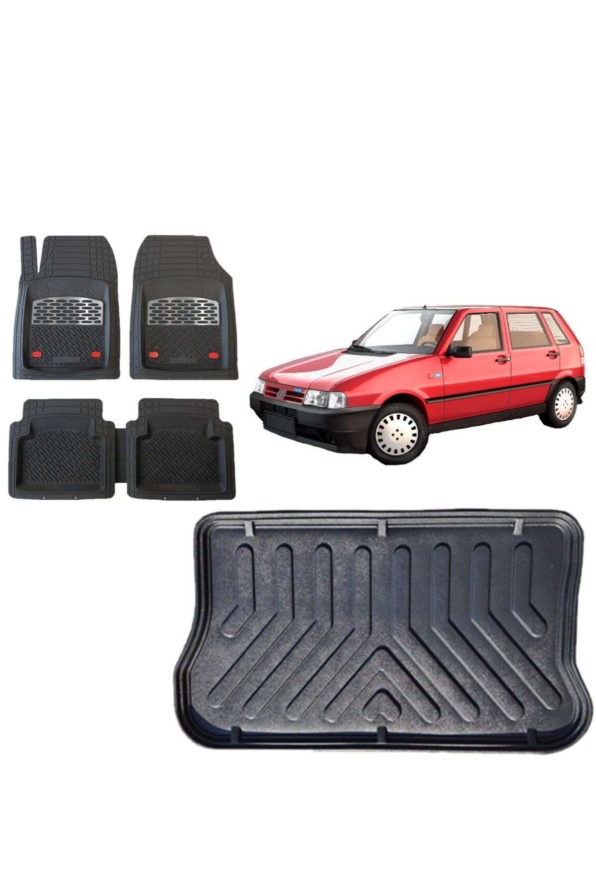 Fiat Uno 1991 Model 3D Bagaj Havuzu+3D Havuzlu SSafir Karbon Kromlu Paspas