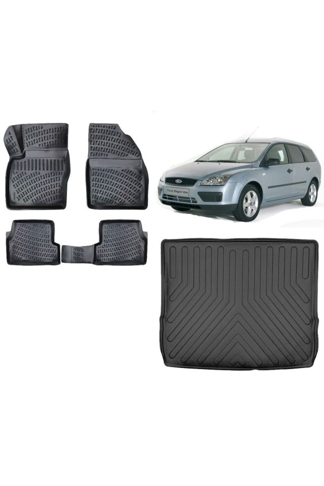 Frd Focus 2 STW 2009 Model 3D Bagaj Havuzu+3D Havuzlu Araca Özel Paspas Takımı