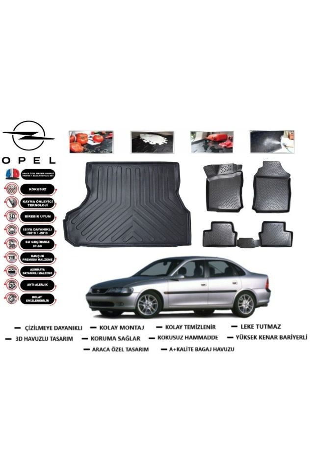 Opel Vectra B 1995 Model Bagaj Havuzu Araca Özel Paspas Takımı Prrox