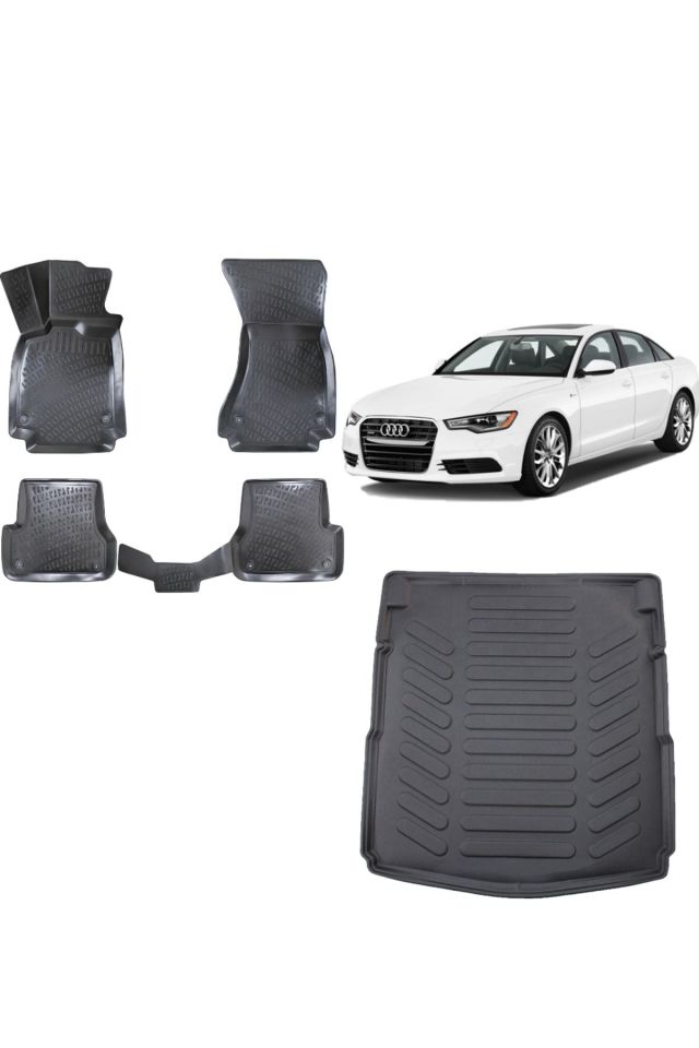 Audi A6 C7 2012 Model 3D Bagaj Havuzu+3D Havuzlu Araca Özel Paspas Takımı