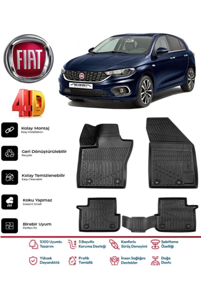 Fiat Egea Hatchback 2019 Model 4D Havuzlu Paspas