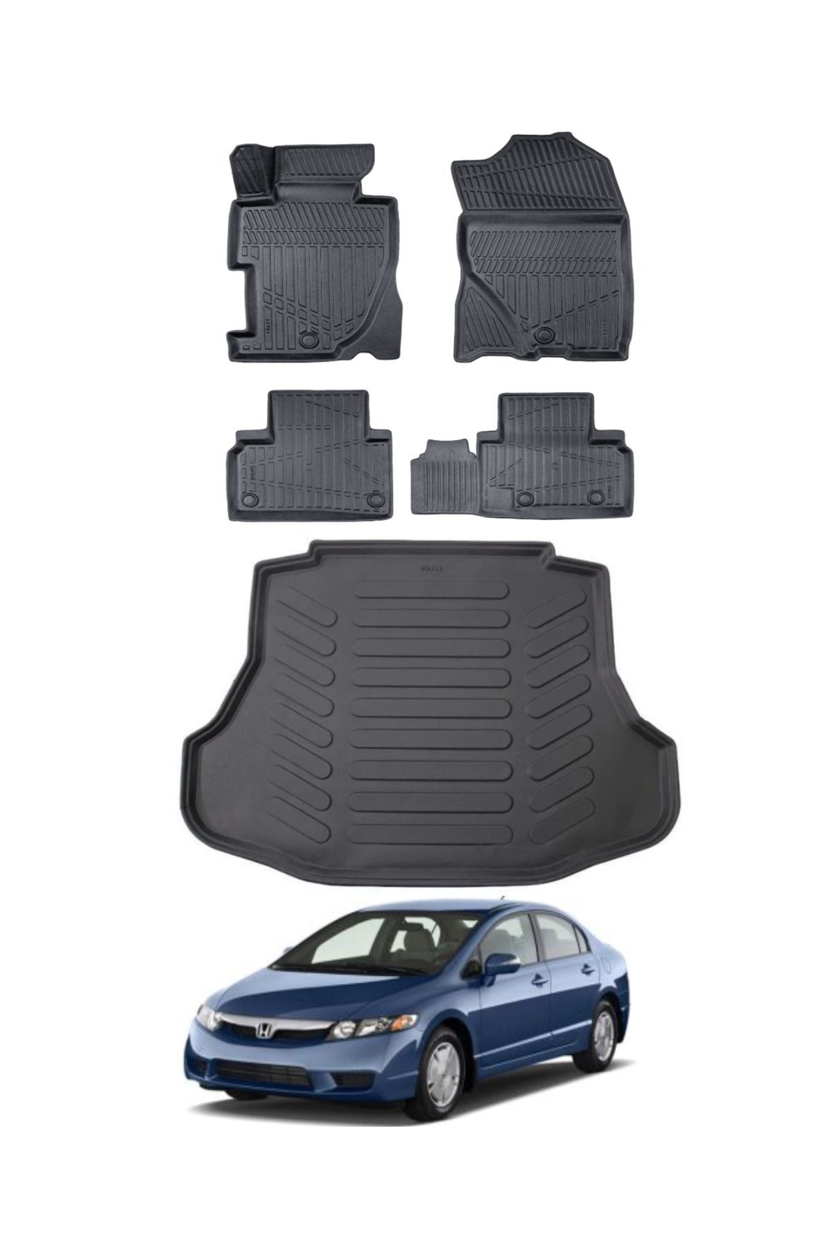 Honda Civic 2010 Model Bagaj Havuzu Araca Özel Siyah Paspas Takımı