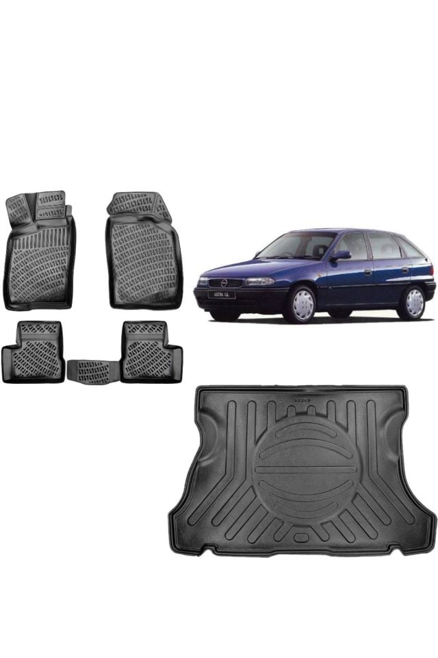 Opel Astra F HB 1998 Model 3D Bagaj Havuzu+3D Havuzlu Araca Özel Paspas Takımı