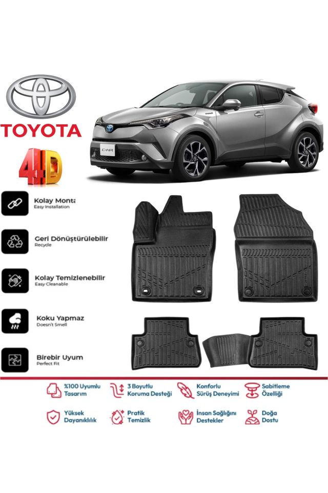 Toyota C-HR 2021 Model 4D Havuzlu Paspas