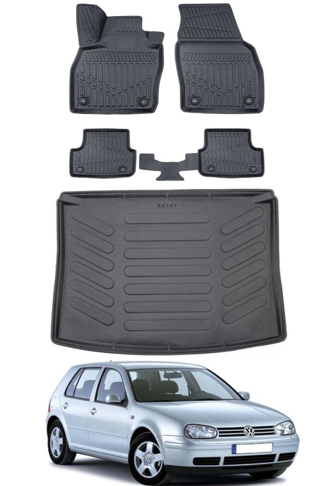 Volkswagen Golf 4 1999 Model Bagaj Havuzu Araca Özel Siyah Paspas Takımı