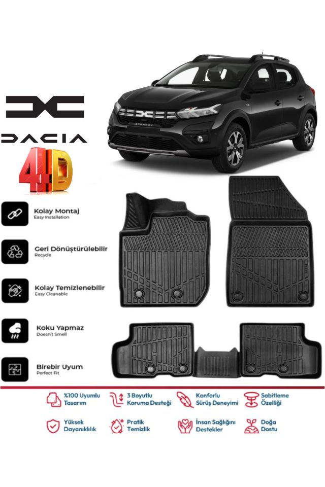 Dacia Sandero 2023 Model 4D Havuzlu Paspas