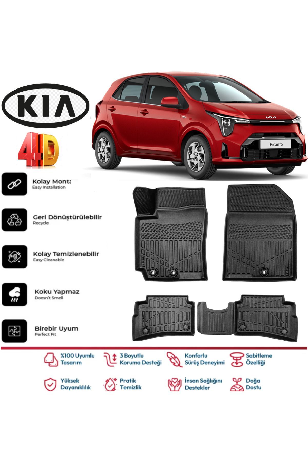 Kia Picanto 2023 Model 4D Havuzlu Paspas