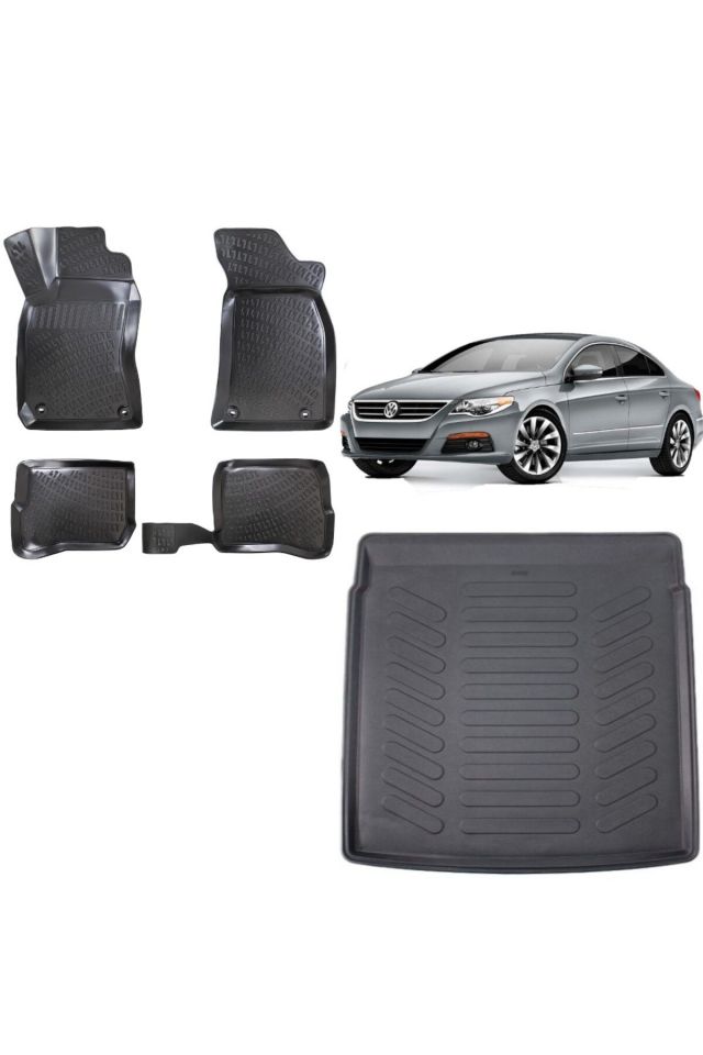 Volkswagen Passat CC 2018 Model 3D Bagaj Havuzu+3D Havuzlu Araca Özel Paspas Takımı