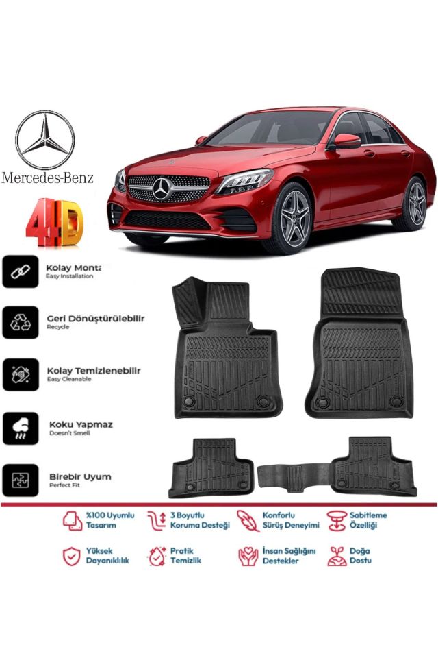 Mercedes C Serisi W205 2018 Model 4D Havuzlu Paspas