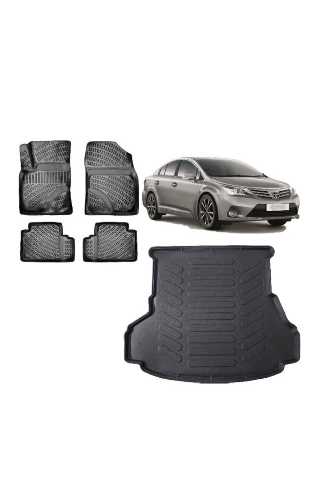 Toyota Avensis 2015 Model 3D Bagaj Havuzu+3D Havuzlu Araca Özel Paspas Takımı