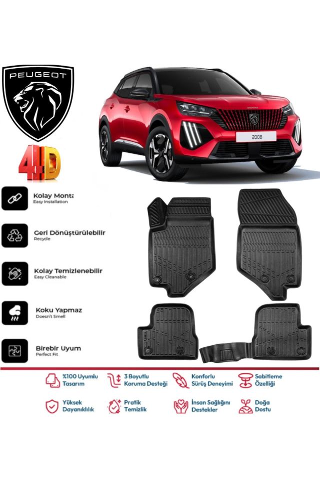 Peugeot 2008 2021 Model 4D Havuzlu Paspas