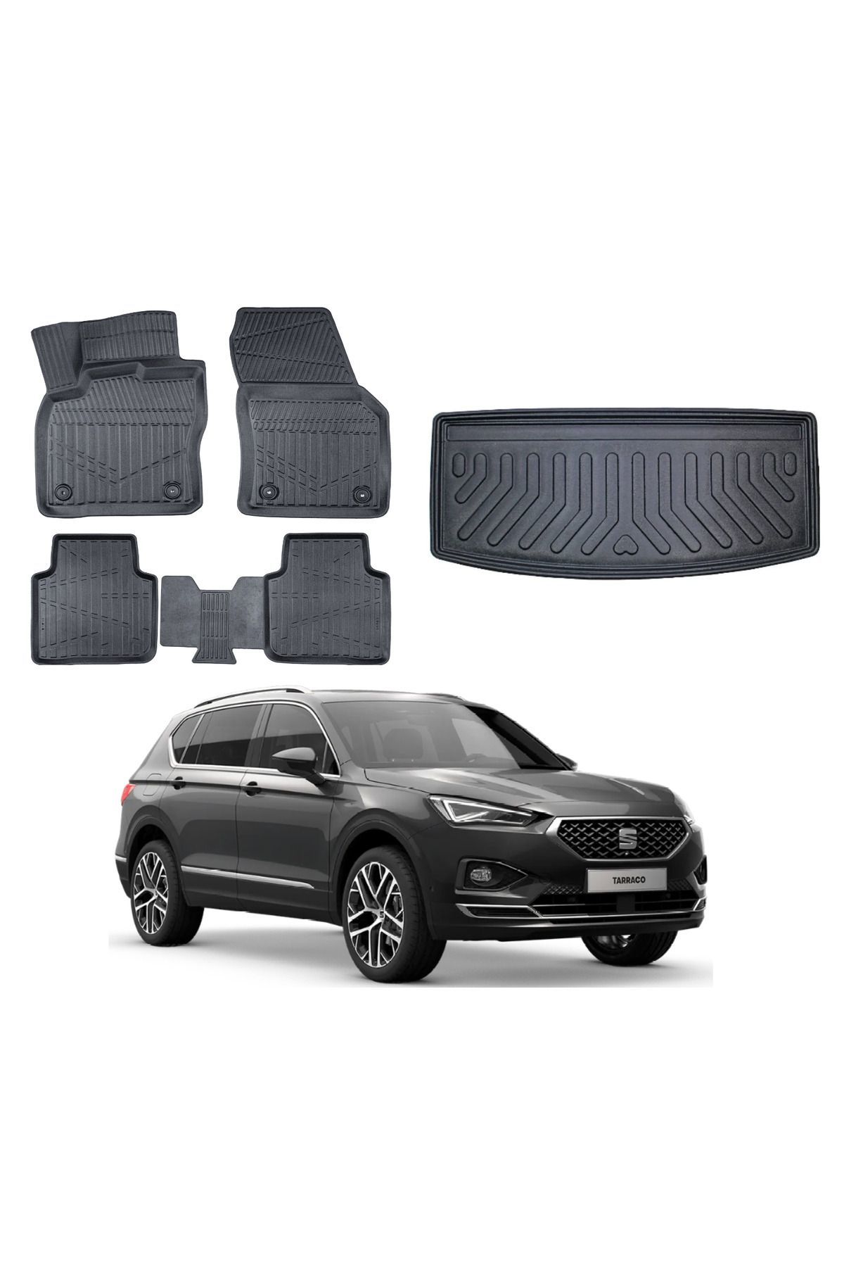 Seat Taracco 2020 Model 7 Koltuk Bagaj Havuzu Paspas Takımı Maxi Eva Serisi