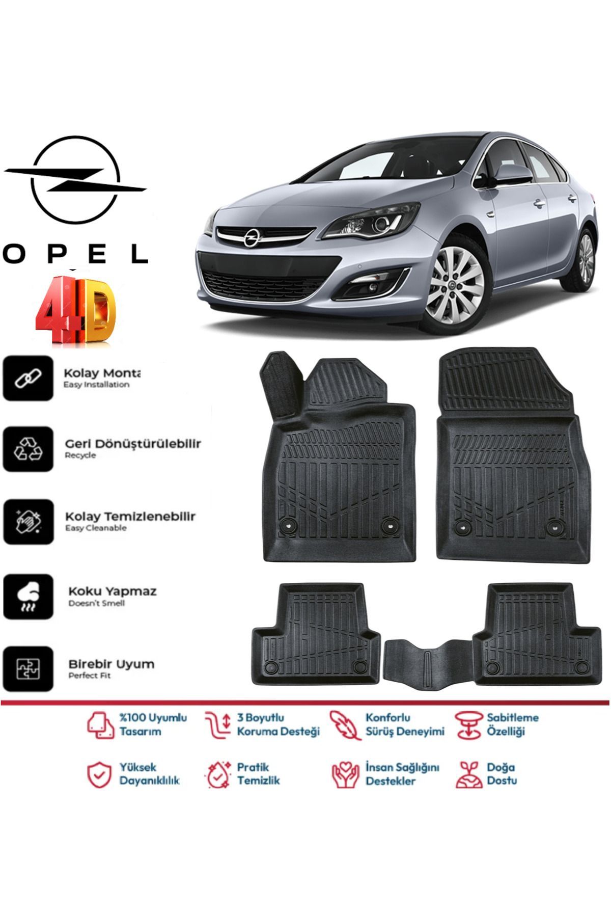 Opel Astra J 2013 Model 4D Havuzlu Paspas