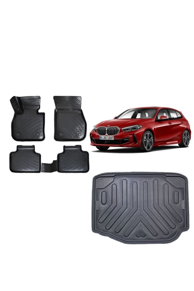 Bmw 1 Serisi F40 2020 Model 3D ALT Bagaj Havuzu+3D Havuzlu Araca Özel Paspas Takımı