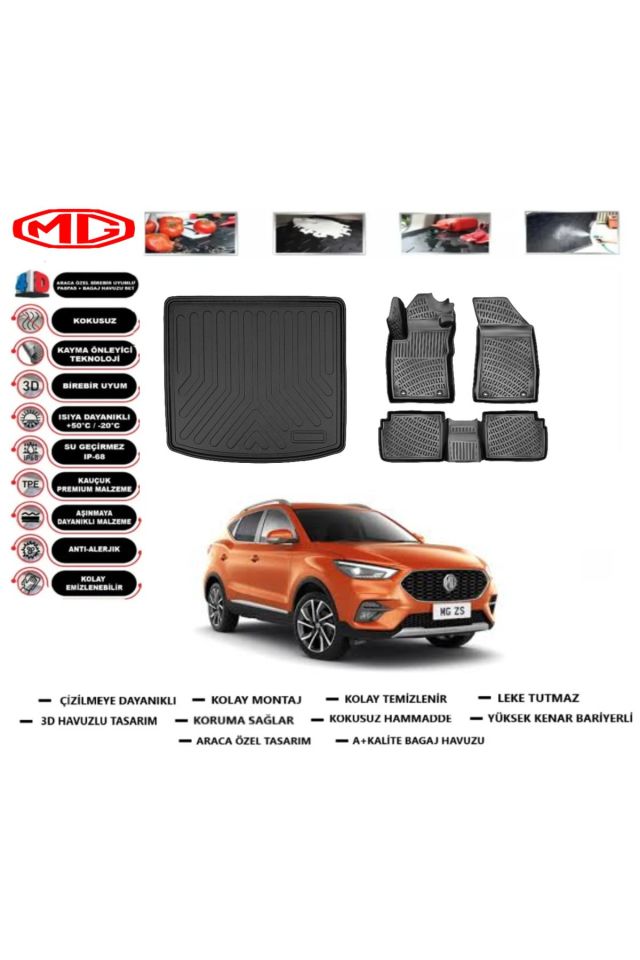 MG ZS  Benzinli 2024 Model Üst Bagaj Havuzu Araca Özel Paspas Takımı Prrox