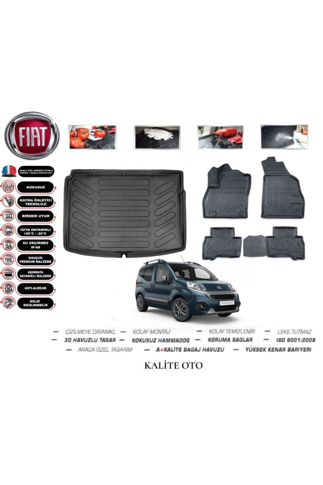 Fiat Fiorino 2010 Model 3D Bagaj Havuzu+4D Havuzlu Paspas Setii