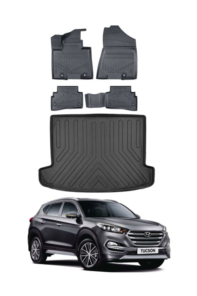 Hyundai Tucson 2018 Model Bagaj Havuzu Araca Özel Siyah Paspas Takımı