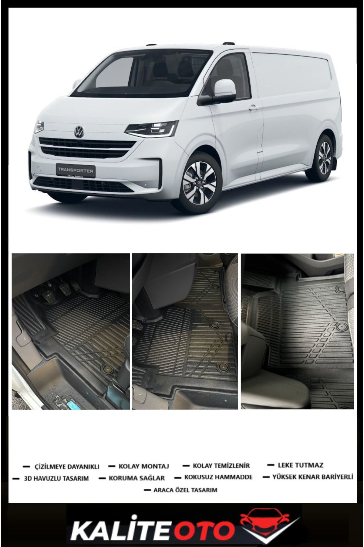 Volkswagen Transporter Paspas T7 2025 Model Ve Sonrası 4D Havuzlu Paspas