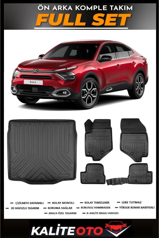 Citroen C4X Elektrikli Bagaj Havuzu+4.5D Havuzlu Paspas Seti 2023 Model