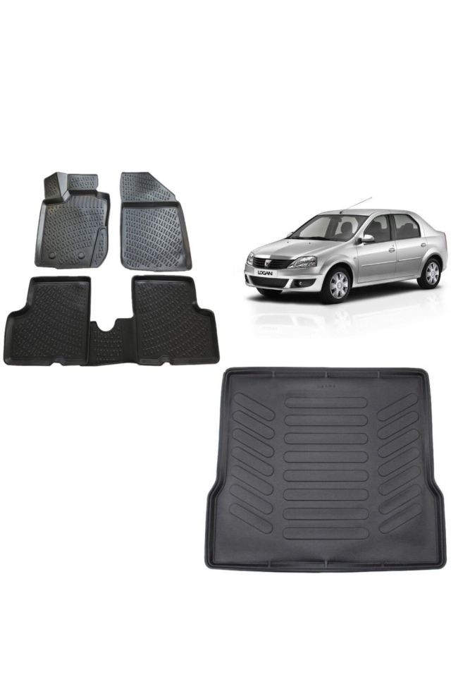 Dacia Logan Sedan 2005 Model 3D Bagaj Havuzu+3D Havuzlu Araca Özel Paspas Takımı