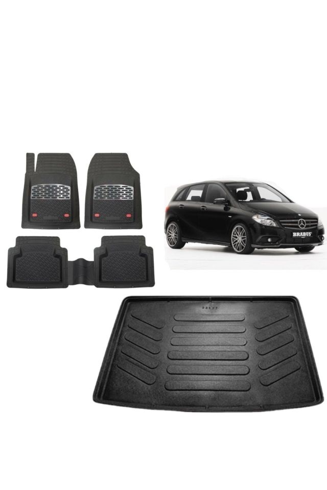Mercedes B Serisi W246 2015 Model 3D Bagaj Havuzu+3D Havuzlu Safir Karbon Kromlu Paspas
