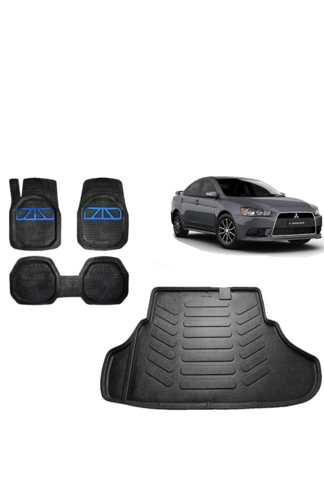 Mitsubishi Lancer 2009 Model Uyumlu 3D Bagaj Havuzu+3D Havuzlu Araca Özel Paspas Takımı