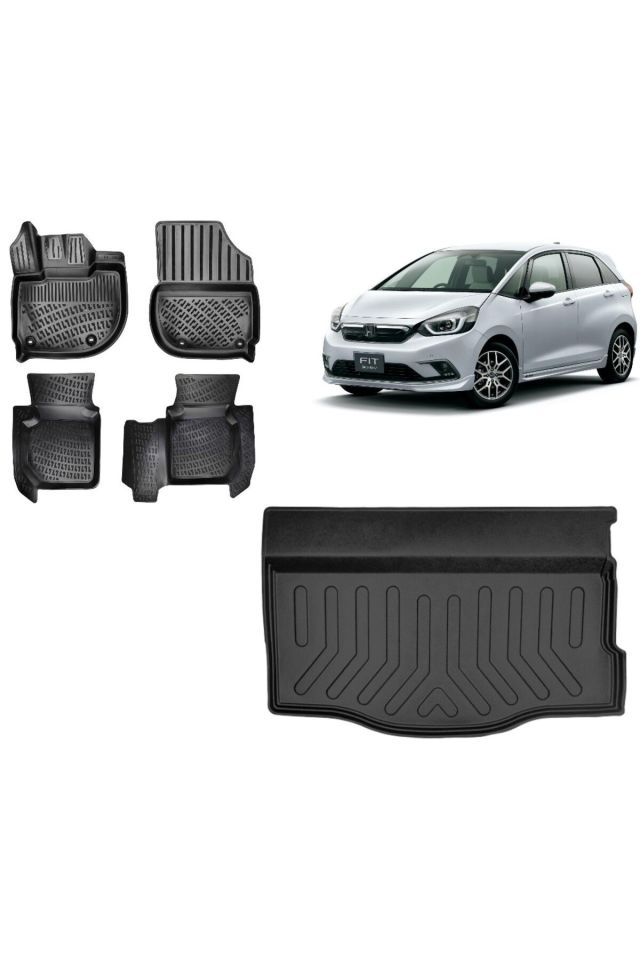Honda Jazz Crosstar 2023 Model 3D Bagaj Havuzu+3D Havuzlu Araca Özel Paspas Takımı