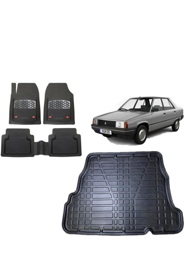 Renault 9 Sedan 1992 Model 3D Bagaj Havuzu+3D Havuzlu Safir Karbon Kromlu Paspas