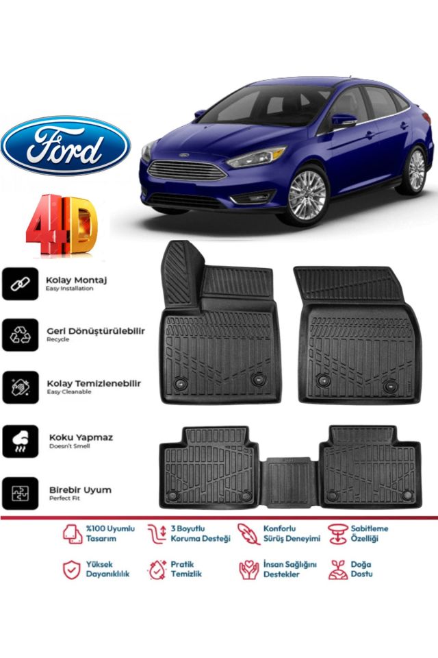 Ford Focus 3,5 Sedan 2018 Model 4D Havuzlu Paspas