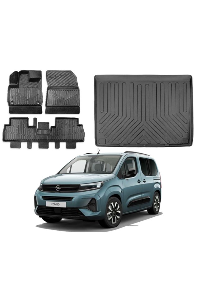 Opel Combo 2024 Model Seperatörlü Bagaj Havuzu Paspas Takımı Maxi Eva Serisi