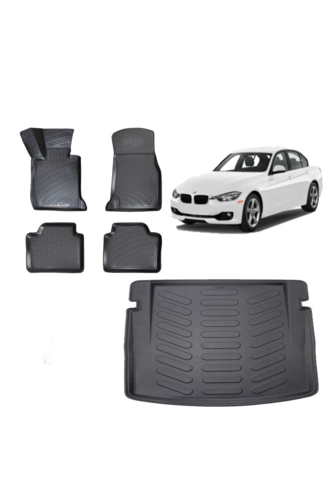 Bmw 3 Serisi F30 2014 Model 3D Bagaj Havuzu+3D Havuzlu Araca Özel Paspas Takımı