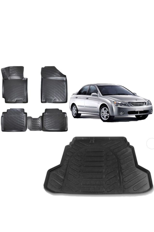 Kia Cerato 2007 Model 3D Bagaj Havuzu+3D Havuzlu Araca Özel Paspas Takımı