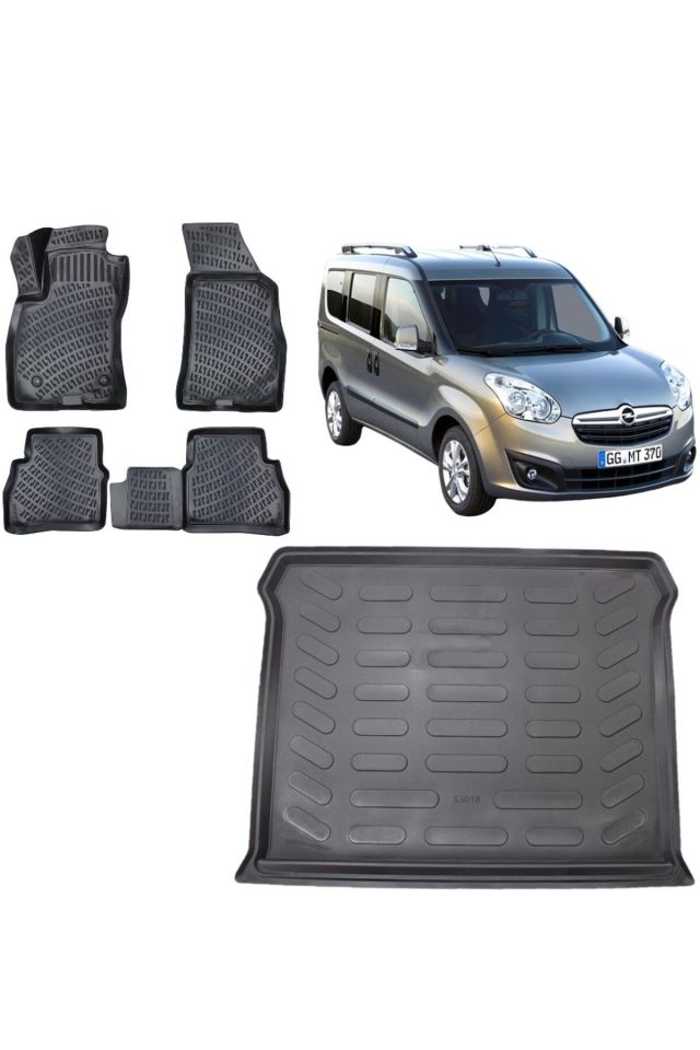 Opel Combo 2014 Model 3D Bagaj Havuzu+3D Havuzlu Araca Özel Paspas Takımı