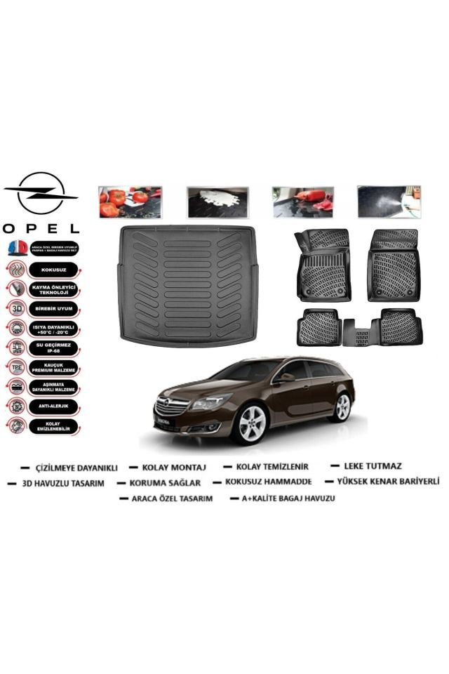 Opel İnsignia Sporttourer 2016 Model Bagaj Havuzu Araca Özel Paspas Takımı Prrox