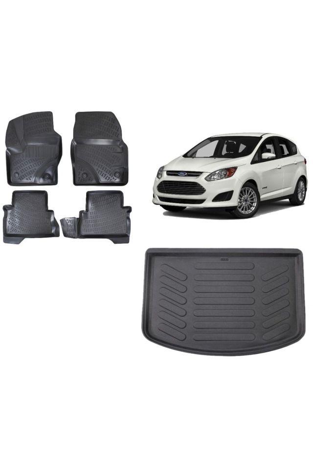C-Max 2013 Model 3D Bagaj Havuzu+3D Havuzlu Araca Özel Paspas Takımı