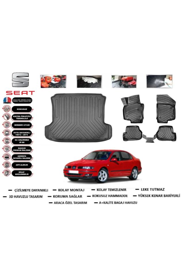 Seat Toledo Sedan 2001 Model Bagaj Havuzu Araca Özel Paspas Takımı Prrox