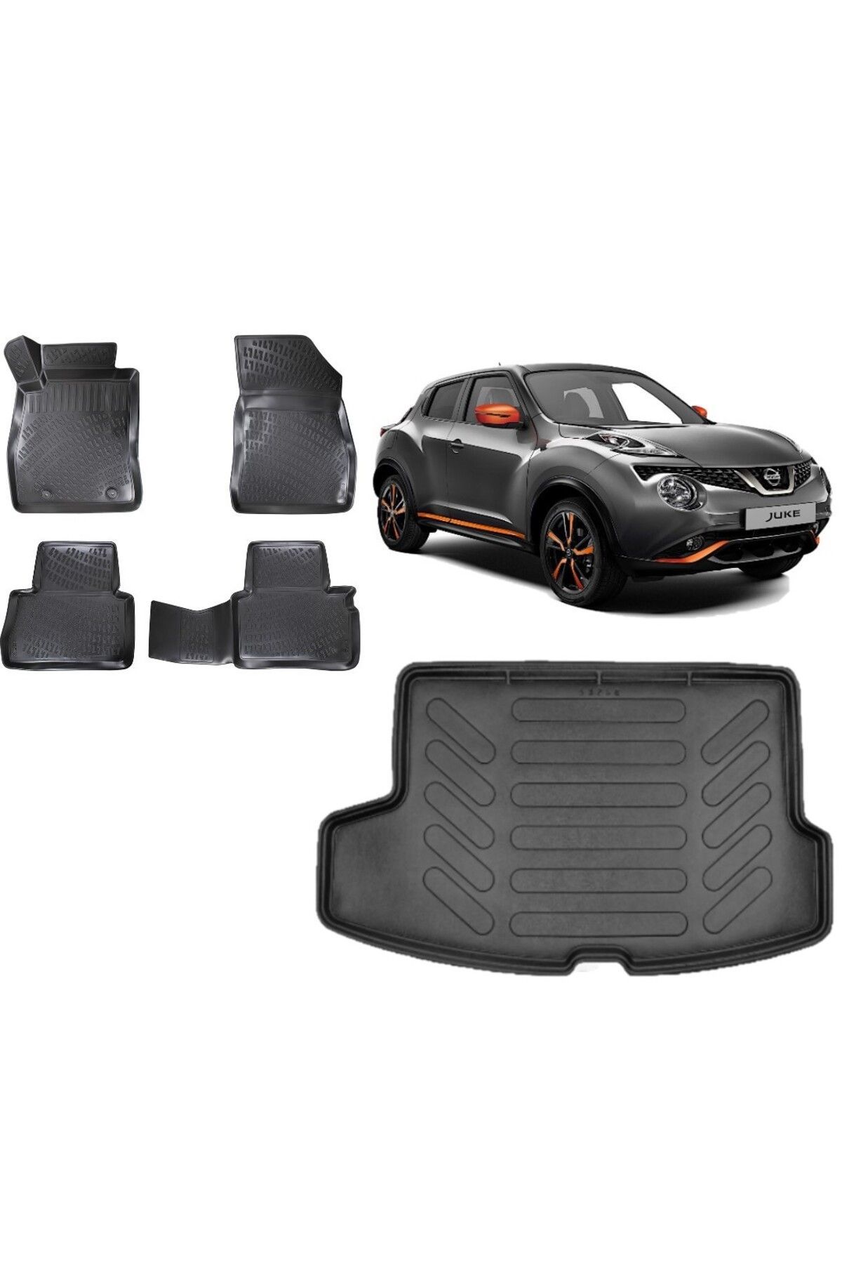 Nissan Juke 2019 Model Üst Kademe 3D Bagaj Havuzu+3D Havuzlu Araca Özel Paspas Takımı