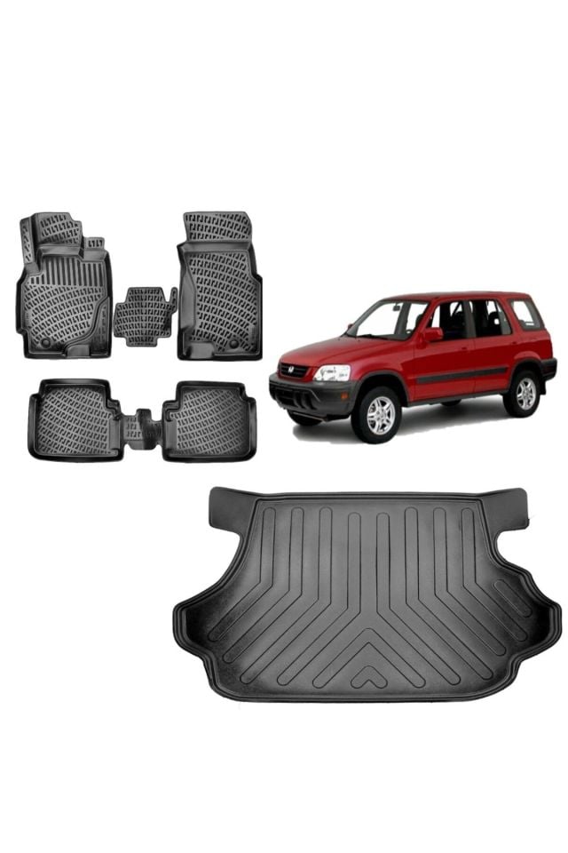 Honda CRV 1997 Model 3D Bagaj Havuzu+3D Havuzlu Araca Özel Paspas Takımı